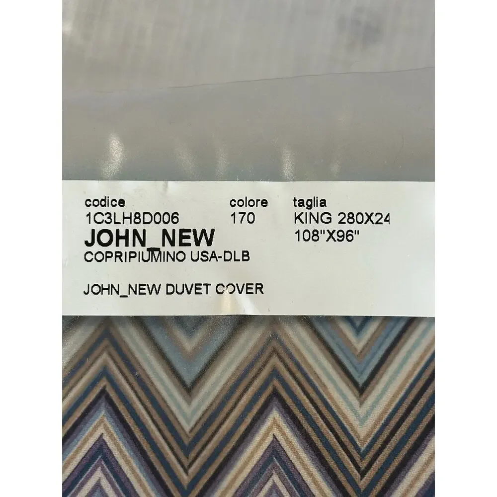 MISSONI JOHN NEW DUVET COVER SET PILLOWCASES